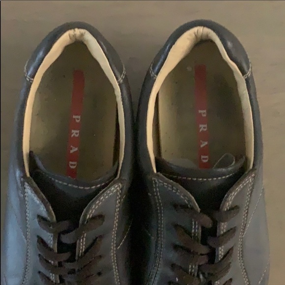 Authentic Prada vintage signature brown leather sneakers 8 - Picture 3 of 8